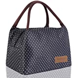 Buringer Reusable Insulated Lunch Bag Cooler Tote Box Meal Prep for Men & Women Work Picnic or Travel （Black Large Size）